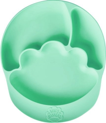 Silicone plate with suction cup green